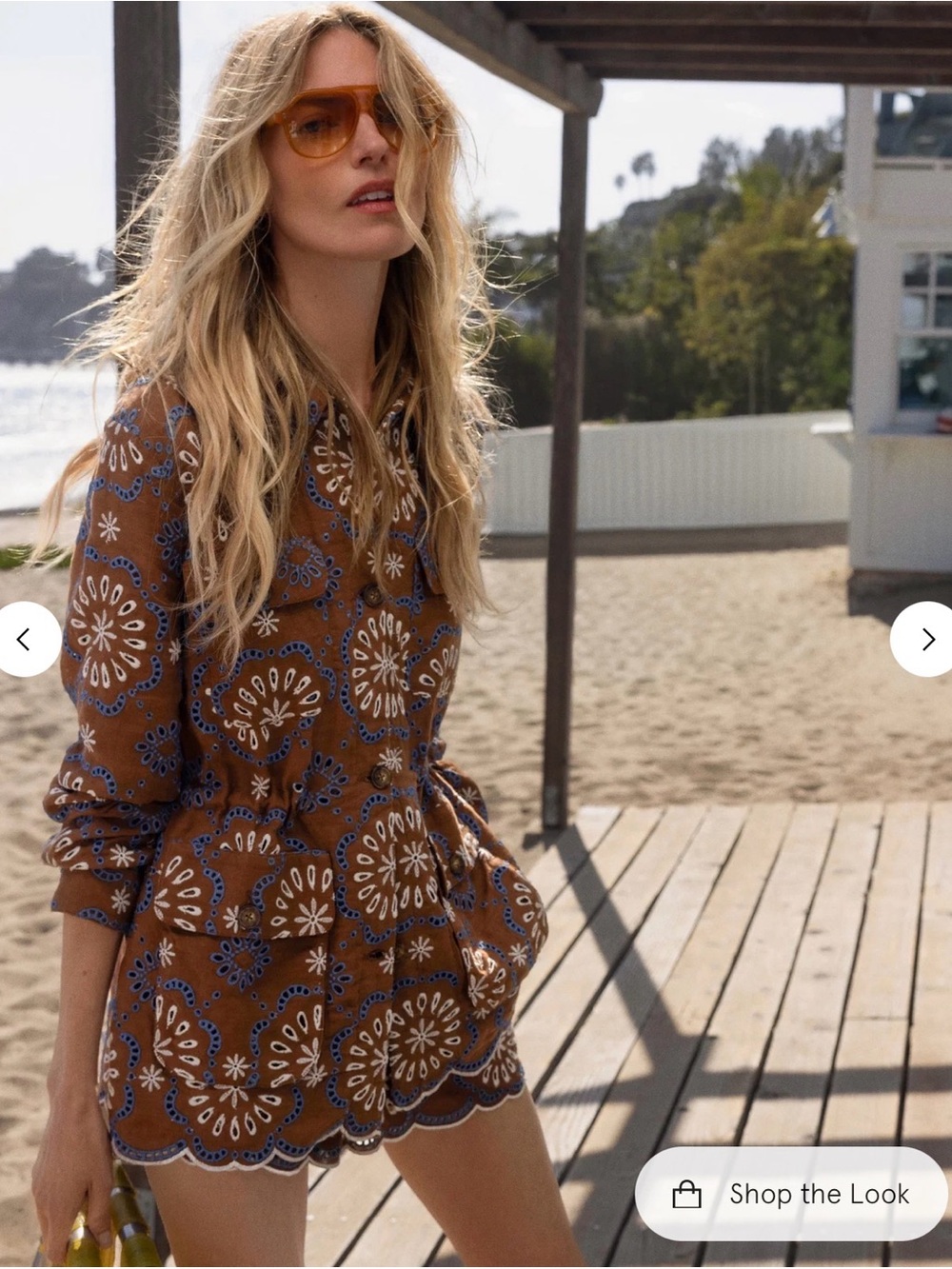 Veronica Beard Kiki Linen Eyelet Jacket